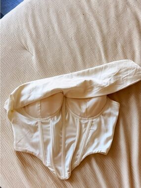 Fashion Nova Ivory Strapless Bustier Top